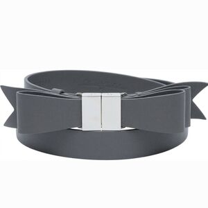 Balenciaga Black Leather Multi Bow Waist Belt Size 80 CM with Silver Buckle